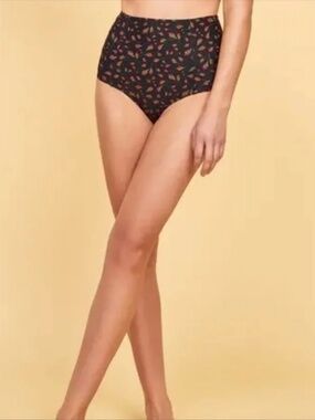 Reformation Azure High Waisted Bikini Bottom Roses Floral Print L